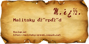 Malitsky Árpád névjegykártya